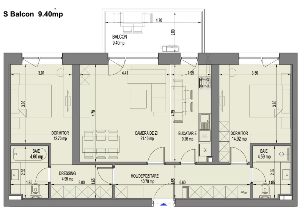 Nusco City III - 3 camere -Tip 8